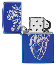 Zippo Heart Vase Design High Polish Indigo Pocket Lighter