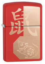 Zippo Year of The Rat Red Matte Pocket Lighter