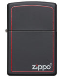 Zippo Black Matte with Red Border Pocket Lighter