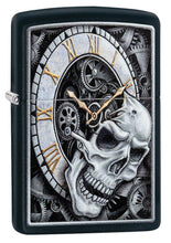 Zippo Skull Clock Design Black Matte Pocket Lighter - Bhawar Store