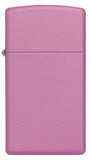 Front view of the Slim Case with Pink Matte Finish Lighter 