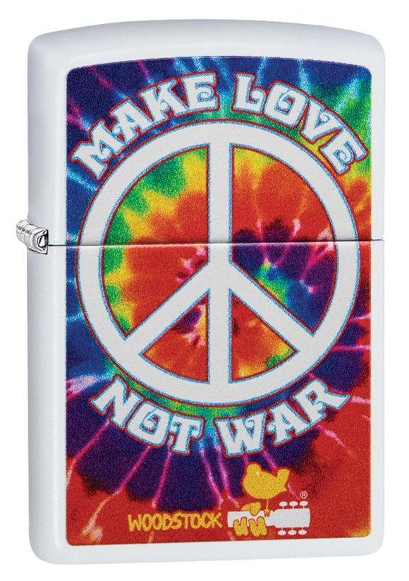 Zippo Woodstock 50th Anniversary White Matte Pocket Lighter