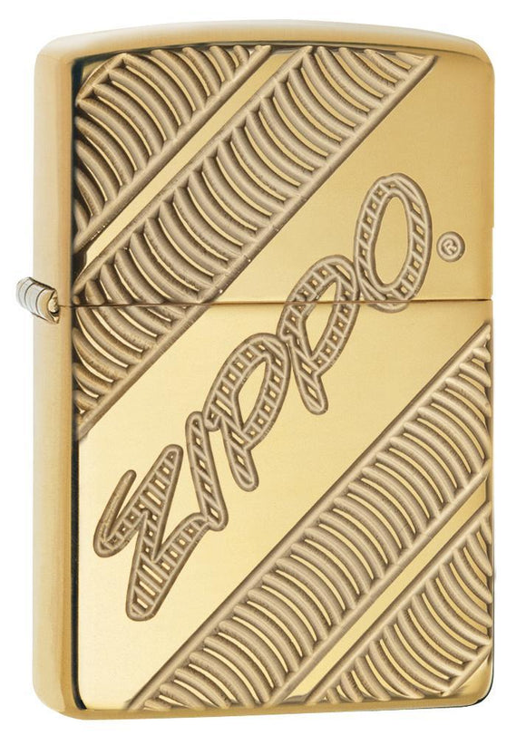 Zippo Armor High Polish Brass Coiled Pocket Lighter