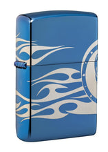 Zippo Tattoo Design High Polish Blue Pocket Lighter