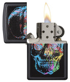 Zippo Colorful Skull Black Matte Pocket Lighter - Bhawar Store