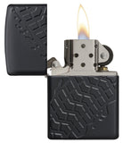 Zippo Armor Tire Tread Black Matte Pocket Lighter - Bhawar Store