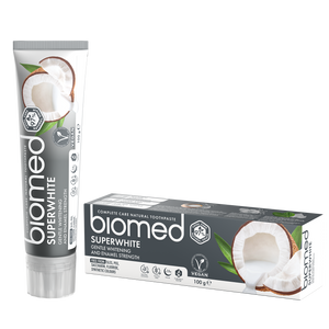 BIOMED SUPERWHITE TOOTHPASTE, FLUORIDE-FREE, GENTLE WHITENING AND ENAMEL STRENGTH - 100gm