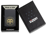 Zippo Aries Zodiac Sign Black Matte Pocket Lighter