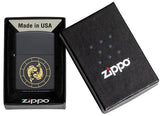 Zippo PiscesZodiac Sign Black Matte Pocket Lighter