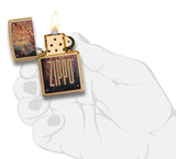 Zippo Rust Patina Brushed Brass Pocket Lighter