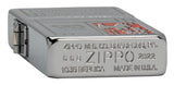 Zippo 2022 Founder's Day Collectible Windproof Lighter laying down, showing the bottom stamp.