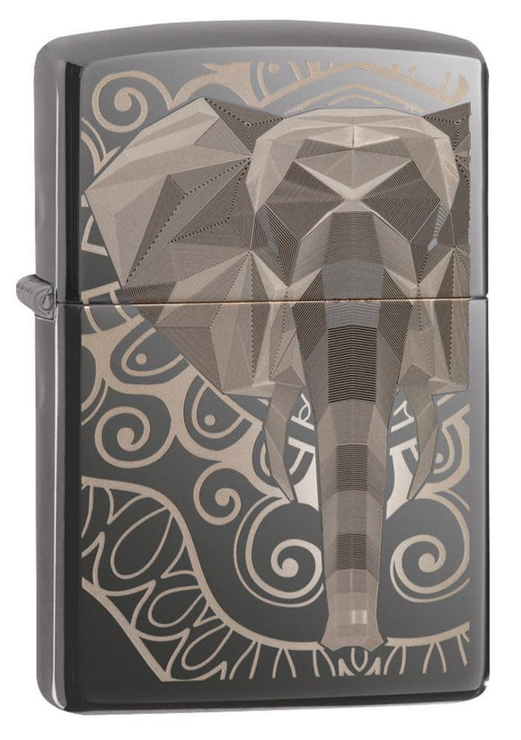 Front shot of Elephant Fancy Fill Design Black Ice® standing at a 3/4 angle