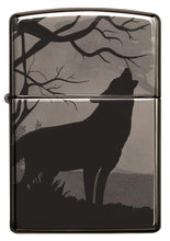 Front of Wolves Design Photo Image 360?? Black Ice Windproof Lighter