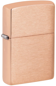 Front shot of Classic Solid Copper Windproof Lighter standing at a 3/4 angle