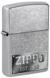 Front shot of Zippo Design Windproof Lighter standing at a 3/4 angle.