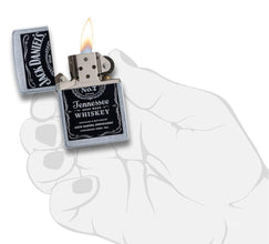 Zippo Jack Daniel's Tennessee Whiskey Label Street Chrome Pocket Lighter