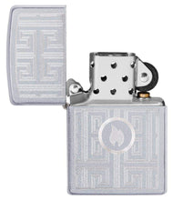 Zippo Labyrinth Design Satin Chrome Pocket Lighter