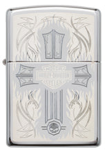 Zippo Harley-Davidson Lasered Cross High Polish Chrome Pocket Lighter