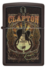 Front shot of Eric Clapton Guitar Design Brown Windproof Lighter.