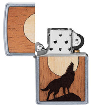 Zippo Woodchuck USA Howling Wolf Street Chrome Pocket Lighter