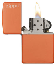 Zippo Orange Matte Logo Pocket Lighter