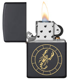 Zippo Scorpio Zodiac Sign Black Matte Pocket Lighter