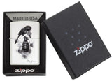 Zippo Spazuk Bird Design White Matte Pocket Lighter