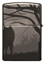 Back of Wolves Design Photo Image 360?? Black Ice Windproof Lighter