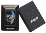 Zippo Colorful Skull Black Matte Pocket Lighter - Bhawar Store