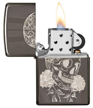 Zippo Fancy Skull Black Ice Pocket Lighter