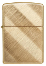 Front view of Diagonal Weave Brass Lighter