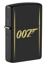 Front view of James Bond 007?äó Laser Engraved Black Matte Windproof Lighter standing at a 3/4 angle.