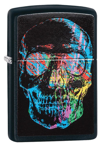 Zippo Colorful Skull Black Matte Pocket Lighter - Bhawar Store