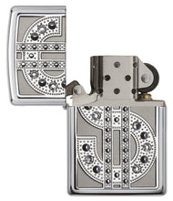 Zippo Swarovski Bling Brushed Chrome Emblem Pocket Lighter