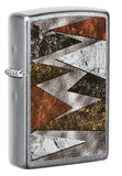 Front shot of Patterns Design Street Chrome™ Windproof Lighter standing at a 3/4 angle.