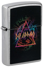 Front shot of Def Leppard Design Street Chrome?äó Windproof Lighter standing at a 3/4 angle