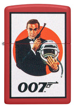 Front view of James Bond 007?äó Vintage Design Red Matte Windproof Lighter.