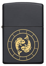 Zippo PiscesZodiac Sign Black Matte Pocket Lighter