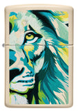 Front view of Lion Design Flat Sand Windproof Lighter