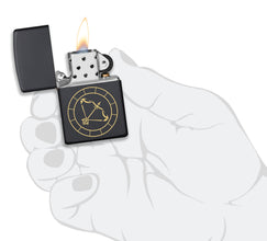 Zippo Sagittarius Zodiac Sign Black Matte Pocket Lighter