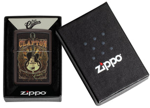 Eric Clapton Guitar Design Brown Windproof Lighter in it's packaging.