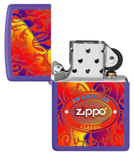 Zippo American Classic Windproof Lighter with its lid open and unlit.