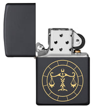 Zippo Libra Zodiac Sign Black Matte Pocket Lighter