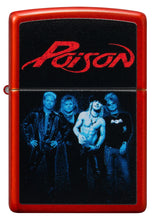 Front shot of Poison Design Metallic Red Windproof Lighter.