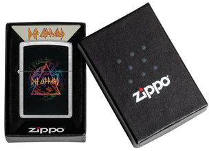 Def Leppard Design Street Chrome?äó Windproof Lighter in it's packaging.