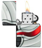 Back shot of Flame Design 540 Color Windproof Lighter standing at a 3/4 angle
