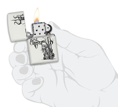 Zippo Shiva's Trishul White Matte Pocket Lighter