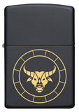 Zippo Taurus Zodiac Sign Black Matte Pocket Lighter