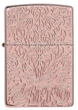 Front view of Zippo Carved Armor® Rose Gold Design Windproof Lighter.