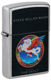 Front shot of Steve Miller Band Welcome to the Vault Design Street Chrome™ Windproof Lighter standing at a 3/4 angle
